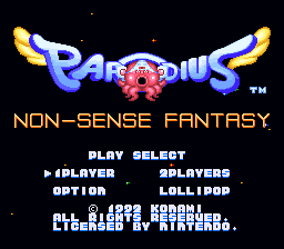 Parodius - Non-Sense Fantasy Title Screen